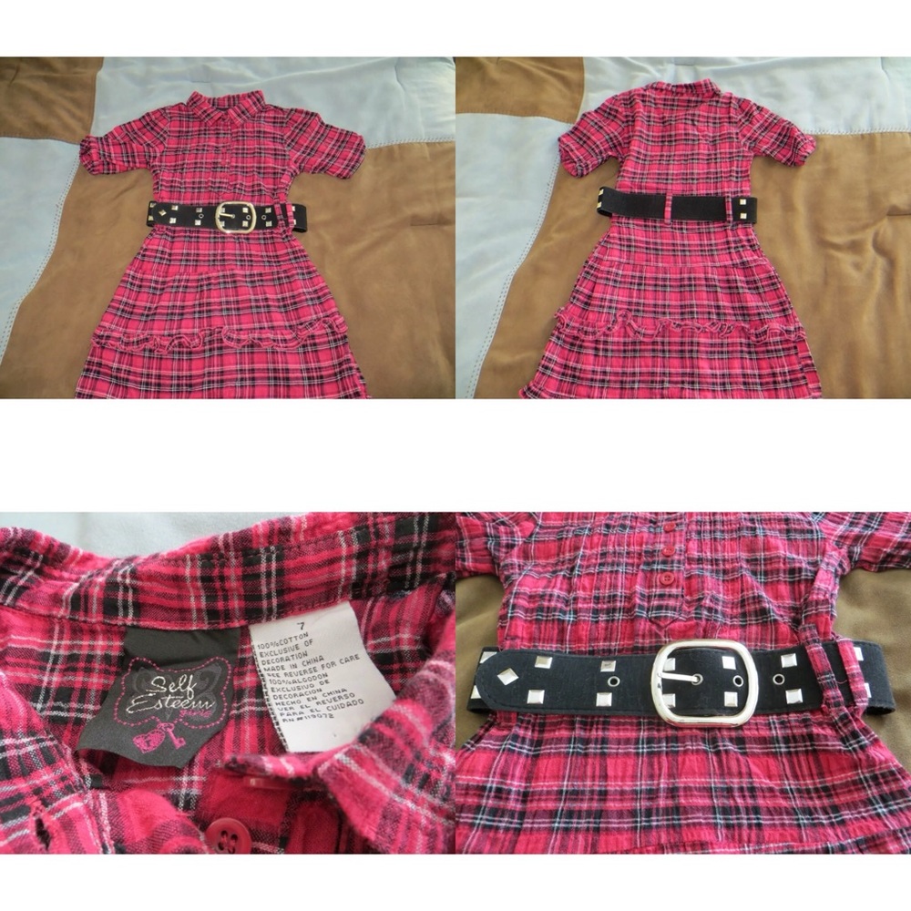 NWOT Self Esteem Girls Pink & Black Dress Size 7
